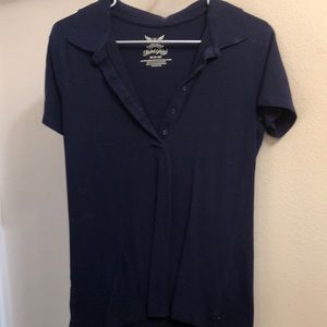 Navy blue collar shirt